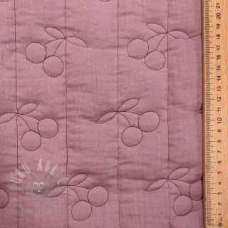 Dubbelgasväv/muslin STEPPED Cherries mauve