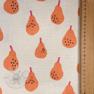 Dubbelgasväv/muslin Pears peach by JENNIFER BOURON ORGANIC