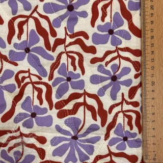Dubbelgasväv/muslin STEPPED Flowers natural