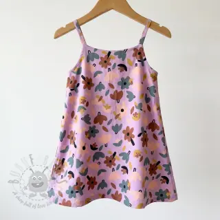 Bomullstyg Flowers lavender by JENNIFER BOURON ORGANIC