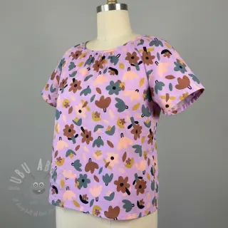Bomullstyg Flowers lavender by JENNIFER BOURON ORGANIC