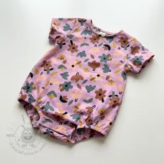 Bomullstyg Flowers lavender by JENNIFER BOURON ORGANIC