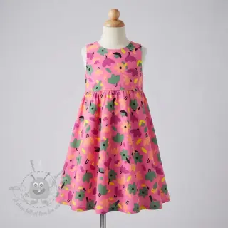 Bomullstyg Flowers pink by JENNIFER BOURON ORGANIC