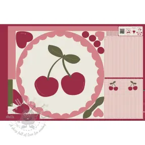 Bomullstyg Cherries playmat PANEL digital print