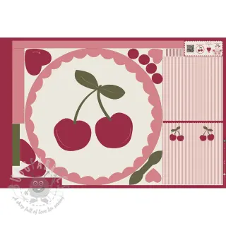 Bomullstyg Cherries playmat PANEL digital print