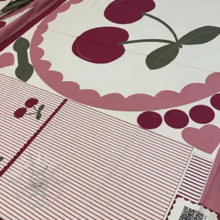 Bomullstyg Cherries playmat PANEL digital print