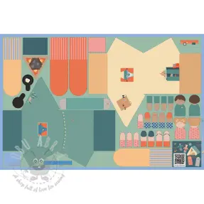 Bomullstyg Lets go camping PANEL digital print