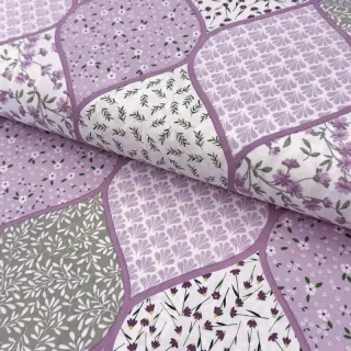 Bavlnená látka Flowers patchwork lilac