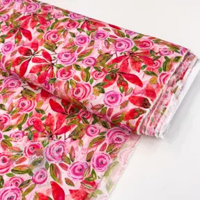 Viskos RAYON POPLIN Printed Rosie design Och