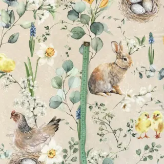 Dekorationstyg Happy spring scene digital print