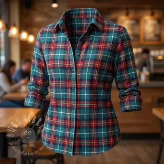 Bomullstyg LIGHT FLANNEL Check design E