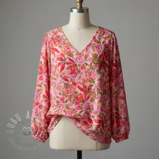Viskos RAYON POPLIN Printed Rosie design A