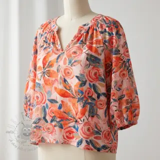 Viskos RAYON POPLIN Printed Rosie design B