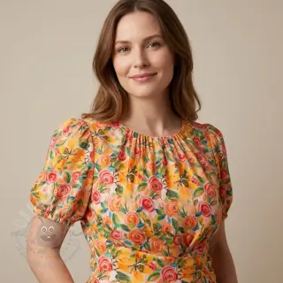 Viskos RAYON POPLIN Printed Rosie design C