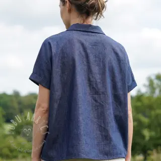 Bomullstyg JEANS Chambre dark blue