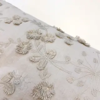 Bomullstyg EMBROIDERY Catchy leaves beige