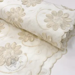 Bomullstyg EMBROIDERY Bellagio butter
