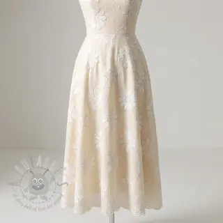 Bomullstyg EMBROIDERY Bellagio cream
