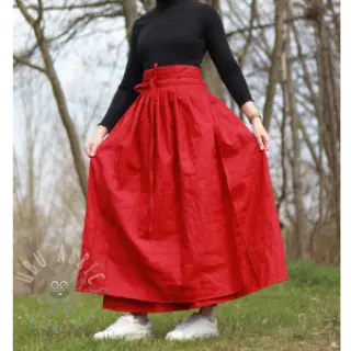 Förtvättat lin dark red