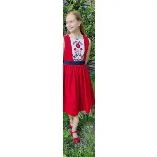 Förtvättat lin dark red