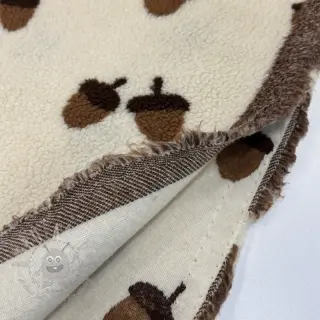 Kappmaterial TEDDY JACQUARD Acorns