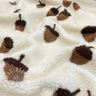 Kappmaterial TEDDY JACQUARD Acorns
