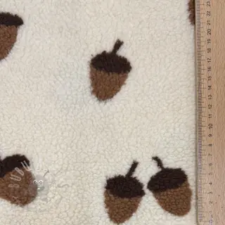 Kappmaterial TEDDY JACQUARD Acorns