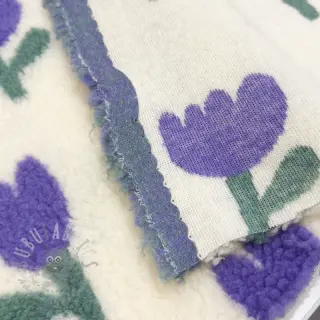Kappmaterial TEDDY JACQUARD Tulips off white