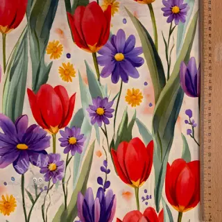 Jersey VISCOSE LYCRA HEAVY Tulips design Och