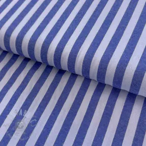 Bomullstyg YARN DYED BIG Stripes blue
