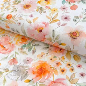 Viskos med lin Floral design Och
