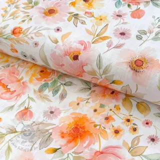 Viskos med lin Floral design A