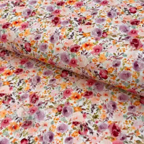 Viskos med lin Floral design C
