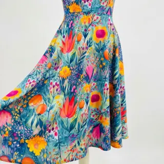 Úplet VISCOSE LYCRA HEAVY Tulips design E