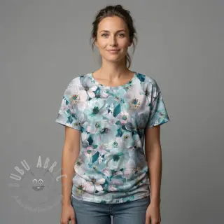 Jersey VISCOSE LYCRA HEAVY Classic flowers design B
