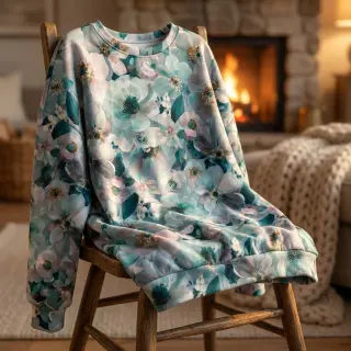Úplet VISCOSE LYCRA HEAVY Classic flowers design B
