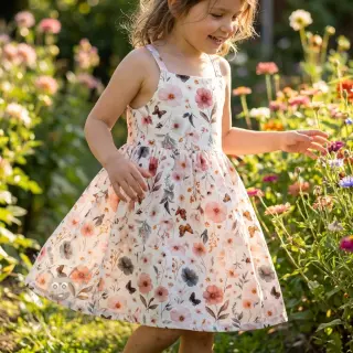 Viskos med lin Flower sea design D
