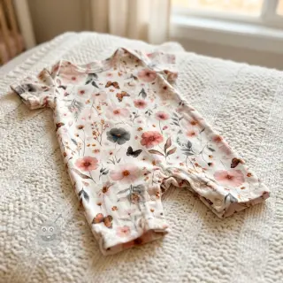 Viskos med lin Flower sea design D