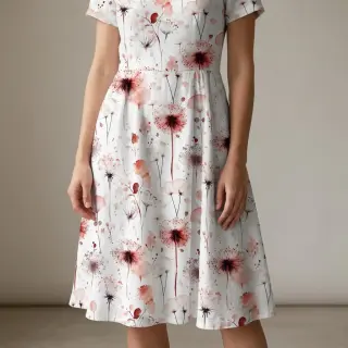 Viskóza s ľanom Flower sea design C