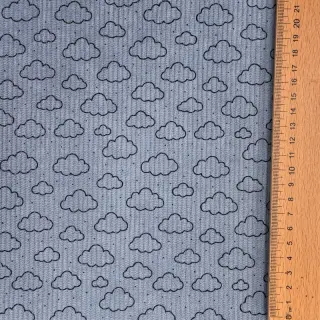 Menčester STRETCH Little clouds old blue