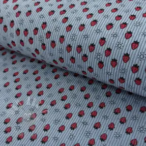 Manchester STRETCH Little strawberries old blue