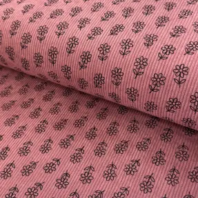 Menčester STRETCH Little flower old pink