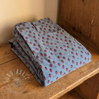 Manchester STRETCH Little strawberries old blue
