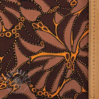 Bomullstyg SATIN Abstract dark brown