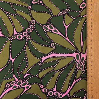 Bavlnená látka SATIN Abstract dark green