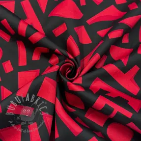 Bomullstyg SATIN Geometric dark red