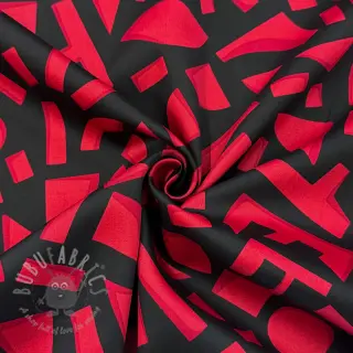 Bomullstyg SATIN Geometric dark red