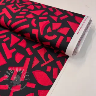 Bomullstyg SATIN Geometric dark red