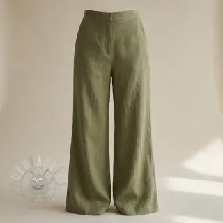viskos med lin SPANDEX moss green