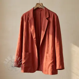 viskos med lin SPANDEX terracotta